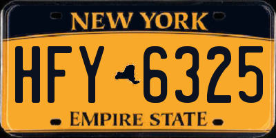 NY license plate HFY6325