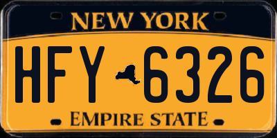 NY license plate HFY6326