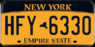 NY license plate HFY6330
