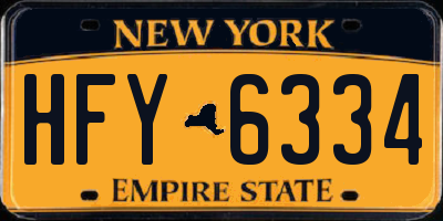 NY license plate HFY6334
