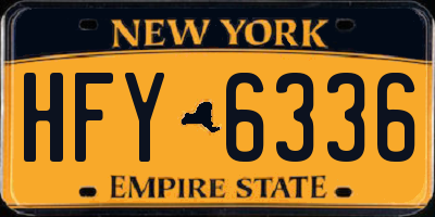 NY license plate HFY6336