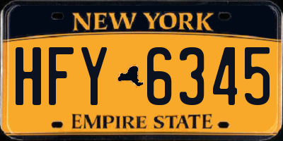 NY license plate HFY6345