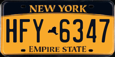 NY license plate HFY6347