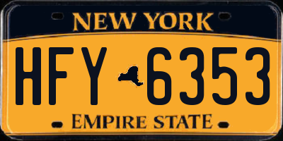 NY license plate HFY6353