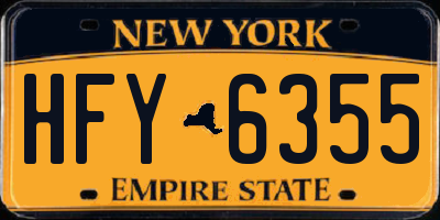 NY license plate HFY6355