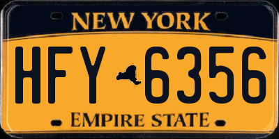 NY license plate HFY6356