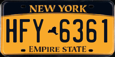 NY license plate HFY6361