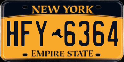 NY license plate HFY6364