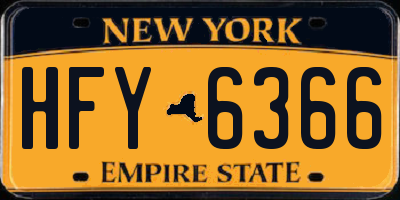 NY license plate HFY6366
