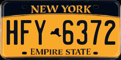 NY license plate HFY6372