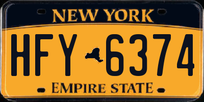 NY license plate HFY6374