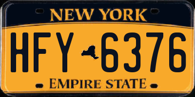 NY license plate HFY6376