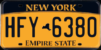 NY license plate HFY6380