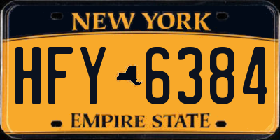 NY license plate HFY6384