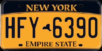 NY license plate HFY6390
