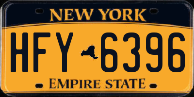 NY license plate HFY6396