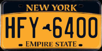 NY license plate HFY6400