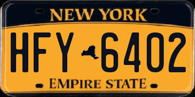 NY license plate HFY6402