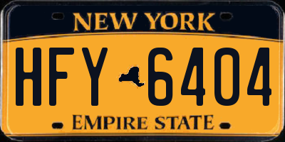 NY license plate HFY6404