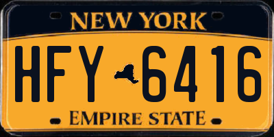 NY license plate HFY6416