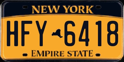 NY license plate HFY6418