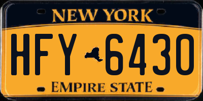 NY license plate HFY6430