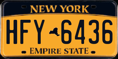 NY license plate HFY6436