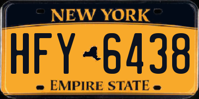 NY license plate HFY6438