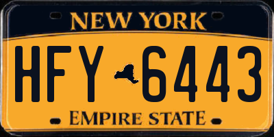 NY license plate HFY6443
