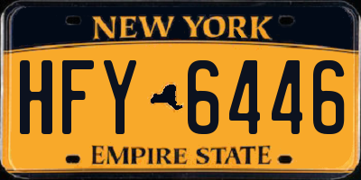 NY license plate HFY6446