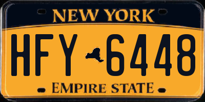 NY license plate HFY6448
