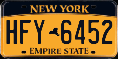NY license plate HFY6452