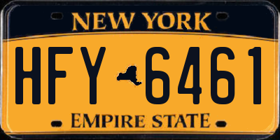 NY license plate HFY6461