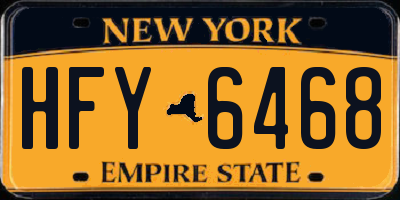 NY license plate HFY6468