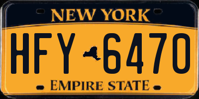 NY license plate HFY6470