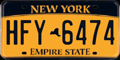 NY license plate HFY6474