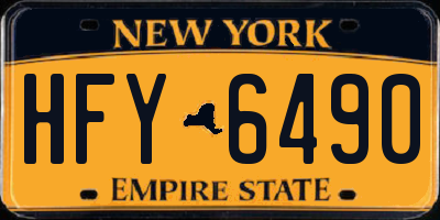 NY license plate HFY6490