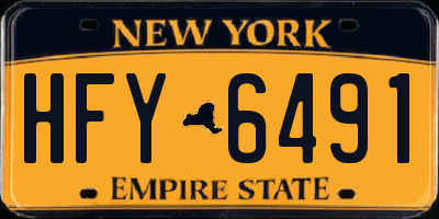 NY license plate HFY6491