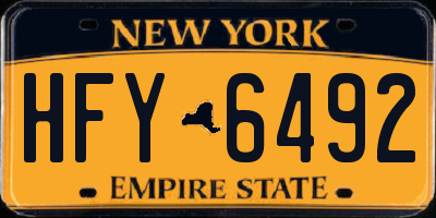 NY license plate HFY6492