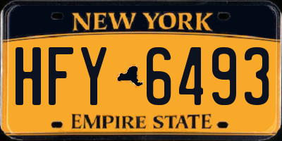 NY license plate HFY6493