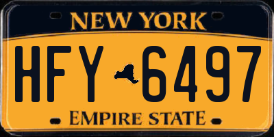 NY license plate HFY6497