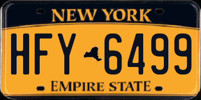 NY license plate HFY6499