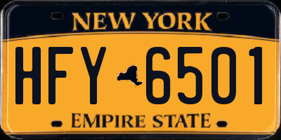 NY license plate HFY6501