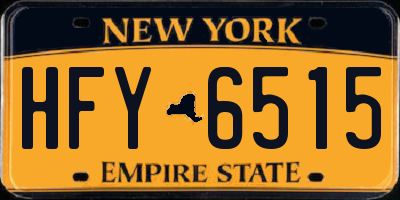 NY license plate HFY6515