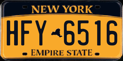 NY license plate HFY6516
