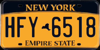 NY license plate HFY6518