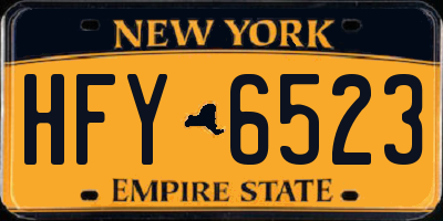NY license plate HFY6523