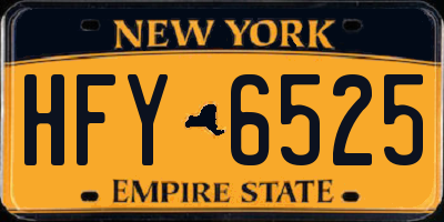 NY license plate HFY6525