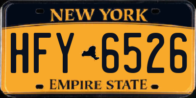 NY license plate HFY6526