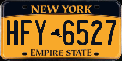 NY license plate HFY6527